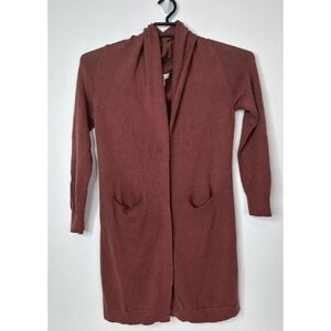 Leith Knit Cardigan Duster Women's Small‎ Snap Front Pockets Belted Sweater